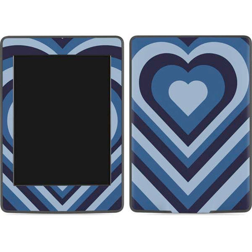 Blue Heart Pattern Amazon Kindle Skin